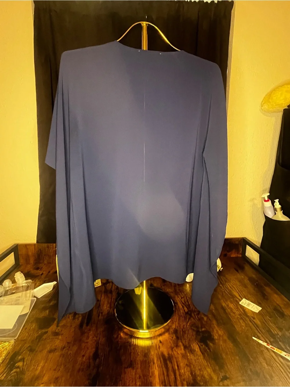 Michael Michael Kors Blue Hardware V Neck Blouse S/M